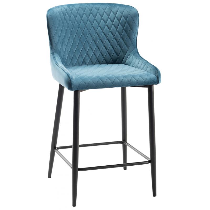 Trivaux Bar Stool - Petrol Blue Velvet
